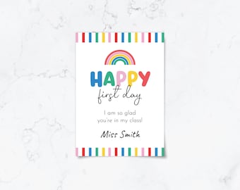Welcome to My Class Printable Postcard | Teacher Welcome Card | First Day of School Handout | Name Space | Instant Download