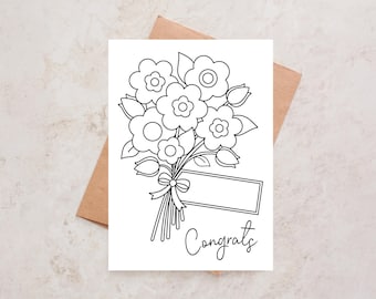 Printable Congratulations coloring Card | DIY Congrats Card, Kids well done, DIY Gratuation Card