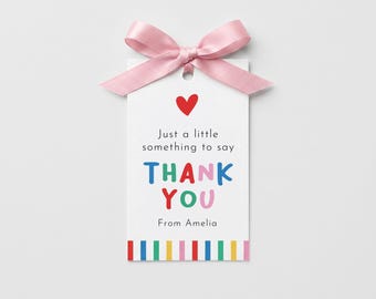 Printable Colorful Thank You Appreciation Gift Tag Teacher  | Bright Party favor tags | End of year gifts for schools DIGITAL DOWNLOAD