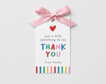 Printable Colorful Thank You Appreciation Gift Tag Teacher  | Bright Party favor tags | End of year gifts for schools DIGITAL DOWNLOAD