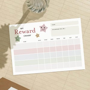 Printable Weekly Reward Chart | Kids Chore Tracker (US Letter & A4) (Instant Download)