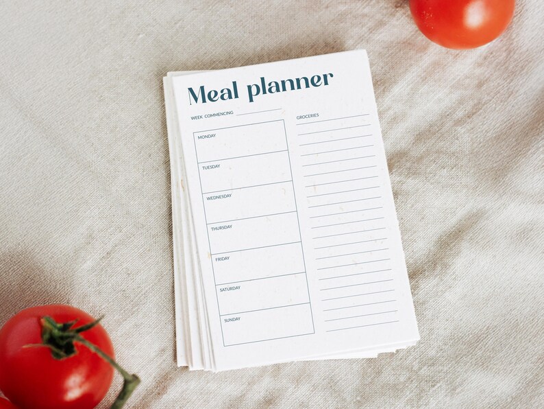 Printable Weekly Meal Planner | Minimalist Menu and Grocery List (A4 ...