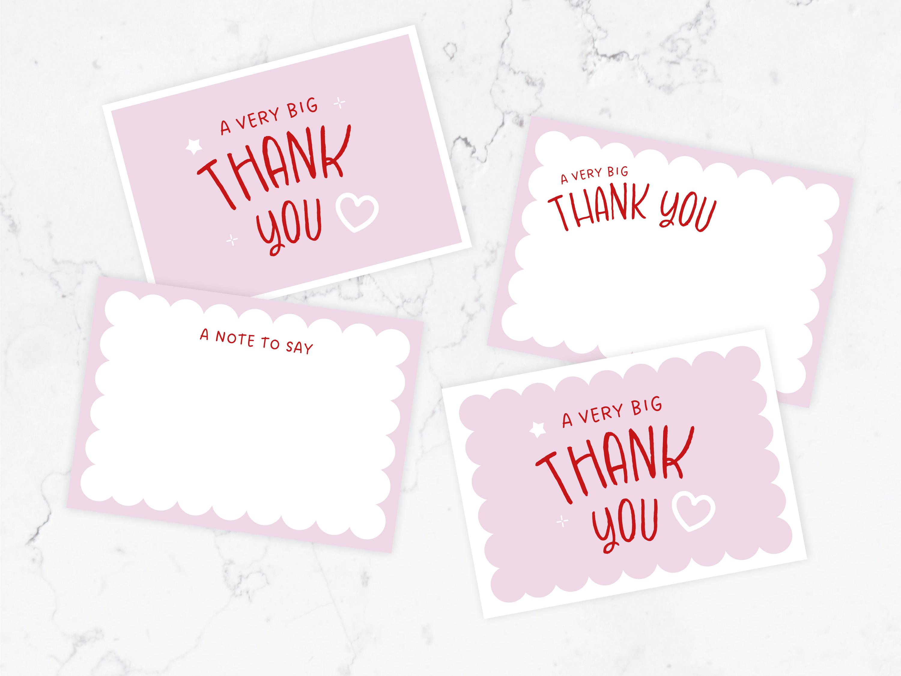 Printable Thank You Cards • Instant Download Digital Pdf • DIY Note ...