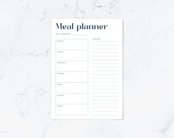 Printable Weekly Meal Planner | Minimalist Menu and Grocery List (A4 and US Letter)