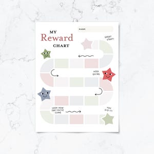 Printable Weekly Reward Sticker Chart | Good Behaviour poster | Kids Reading chart, habit tracker, potty training