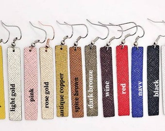 Leather Bar Earrings