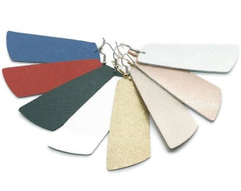 Leather Earrings gem rectangle rose gold, silver, gold, black, white, blue, red, light gold, or white new shape in 3 sizes!