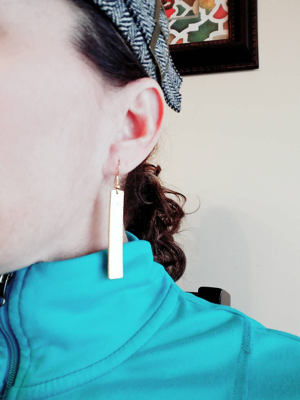 Leather Earrings Bar Earrings Strip Earrings Rustic Brown and Etsy