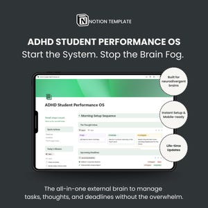 Plan de estudios para TDAH/Plantilla de planificación estudiantil para la función ejecutiva y el rendimiento académico