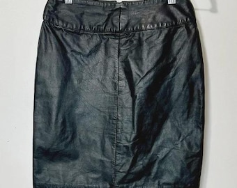 Vintage 90s BB Dakota Black Leather Mini Skirt Size Small