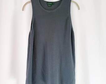Vintage 90s J. Crew Smoky Blue Silk Knit Shell Size Large