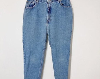 Vintage 90s Levi’s 550 Distressed Faded Relaxed Fit Tapered Leg Jeans Size 14S
