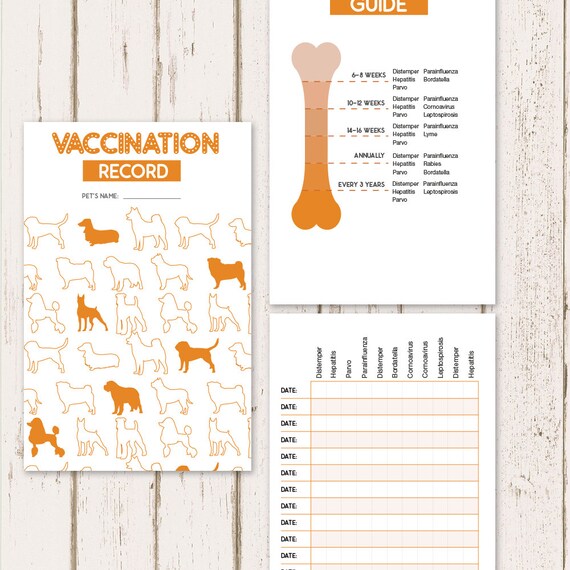 Printable Puppy Shot Record Chart