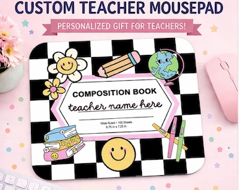 Custom Teacher Mousepad: Personalized Composition Book Desk Accessory