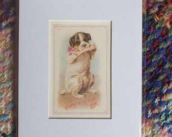 Estampado de estilo vintage - Cavallini - Montado - Perro - Un saludo a mi mejor amor