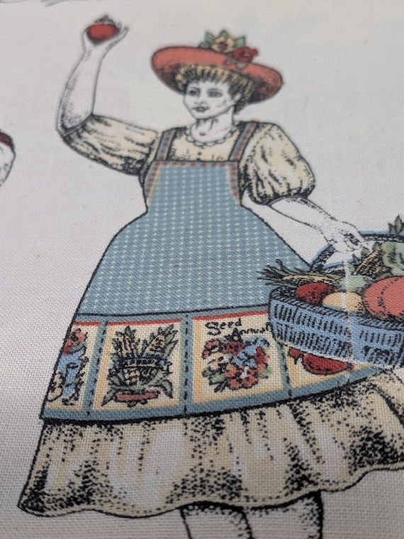 Vintage Gardening Apron cut-and-sew fabric pane, Concord Fabrics