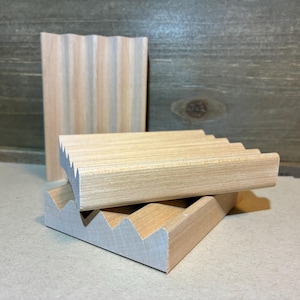Wooden Soap Dish USA Sustainably Grown Lumber, Quick Dry Design, slotted high quality soap drain made in USA, shower bar soap saver tray