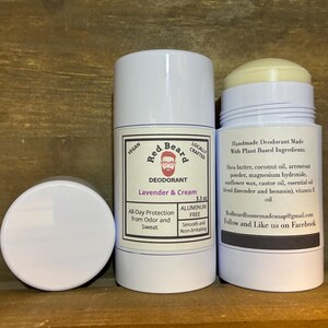Lavender Deodorant All Natural Vegan Aluminum Free Handmade with Pure Essential Oils in Small Batches and Fragrance Free Odor Control