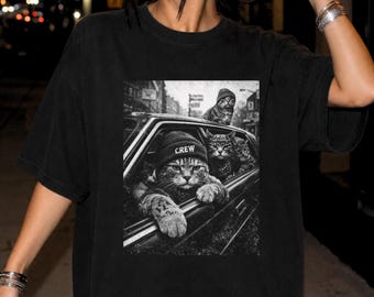 Comfort Colors® Funny Cat Gang Vintage Shirt: Cat Meme Sweatshirt