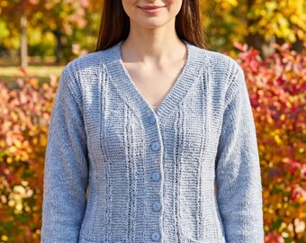 Handmade Velvet Knit Cardigan | Soft Merino Wool Button Sweater | Custom Cozy Fall Layer