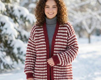 Custom Hand Knit Sweater | Cozy Winter Cardigan | Personalized Wool Blend Cold-Season Fashion Gift