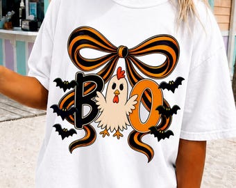 Halloween Chicken Shirt, Boo Chicken Graphic Tee, Cute Halloween Gildan 5000 Shirt, Funny Fall Chicken Tee, Spooky Season Shirt