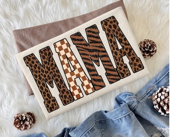 Mama PNG, Leopard Mama PNG, Western Mama png, Checkered Mama Shirt Design, Trendy Mom PNG, Mama Sublimation, dtf Design png
