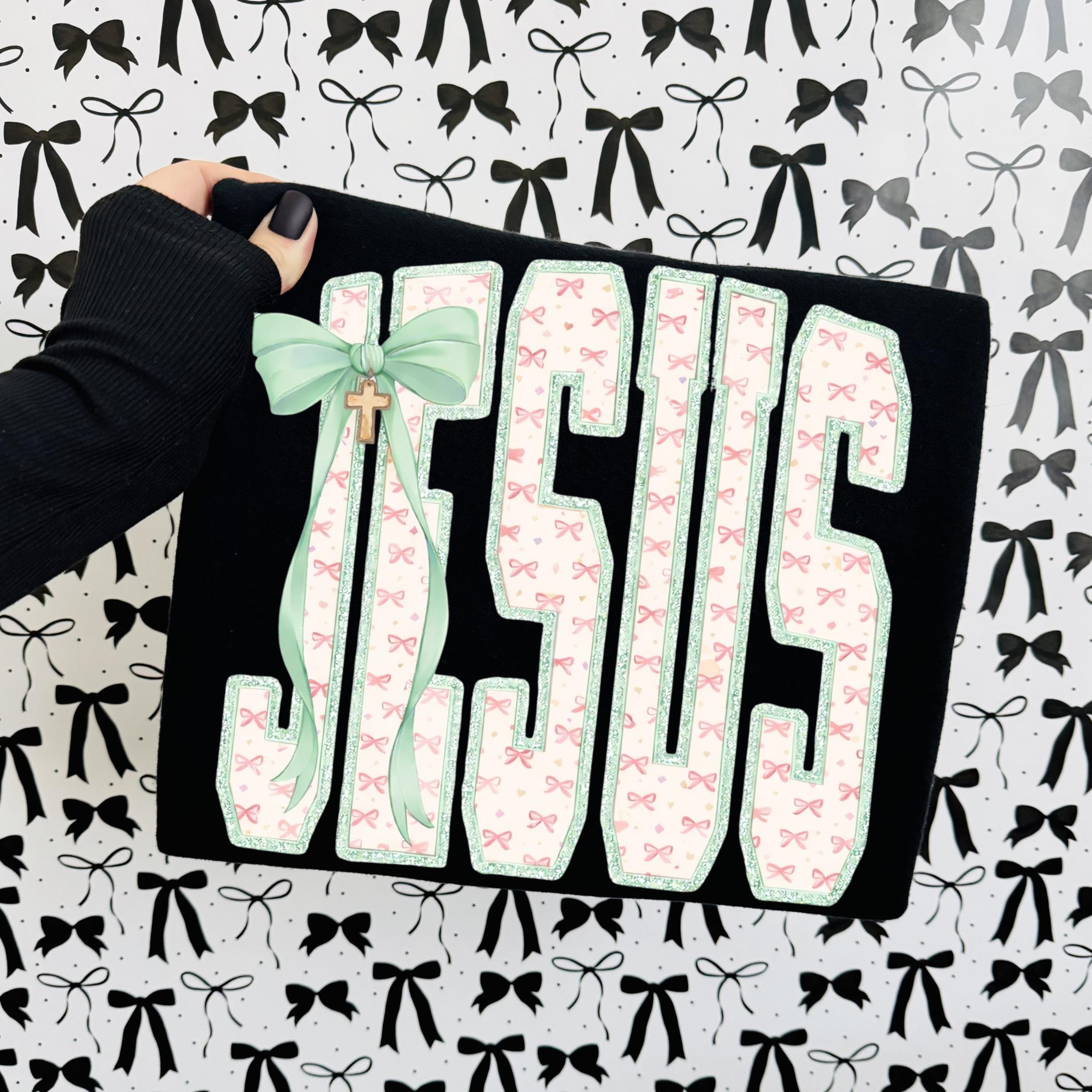 Jesus PNG Christian Shirt Design Bow and Cross Faith Graphic Religious ...