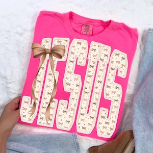 Preppy Bow Initial Letter Digital PNG | Coquette Pink Boutique Shirt Design | Bow Pattern Monogram Style Graphic | Girly Trendy PNG Download