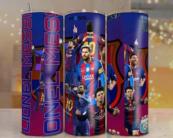 Messi Barcelona Tumbler Wrap PNG | FCB Number 10 | 20oz Sublimation | Football Gift for Him | Digital Download