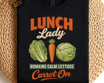 Rolig grönsaksordvits PNG: Lunch Lady Romain Lugn Sallad Morot På PNG Skolkafeteria Humor PNG (Digital Nedladdning)