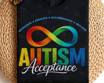 Förespråka Utbilda Tillgodose Inkludera Autism Acceptans PNG: Neurodiversitetsmedvetenhet Stöd png Rainbow Infinity (Digital nedladdning)