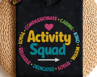 Aktivitetsgrupp PNG: Rolig teamcitatillustration Gruppmotivation png Färgglad positivitetskonst Rolig citatdesign Medkännande Omtanke PNG