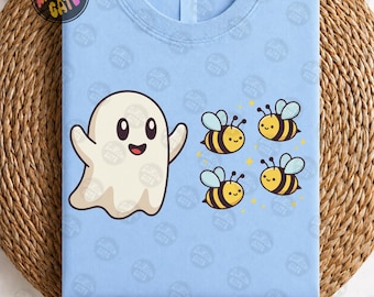 Söta spökbin PNG: Söta spökbin Halloweenfest png, läskig bikonst, rolig Halloween-clipart (digital nedladdning)