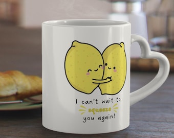 Kawaii Lemon Illustration Mug | Cute Citrus Coffee Tea Cup