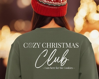 Cozy Christmas Club Sweatshirt: Military Green Holiday Pullover