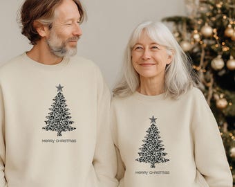Leopard Christmas Tree Sweatshirt • Unisex Holiday Crewneck
