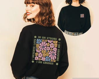 Retro Self-Love Sweater | Motivational Unisex Sweatshirt | Mindfulness Gift | Affirmations Pullover | Gildan 18000