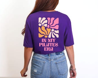 Pilates Era T-Shirt | Retro Floral Back Print, Fitness Tee