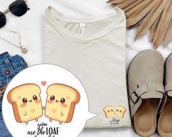 Kawaii Toast Couple Shirt, Valentine's Day Matching Tee, Bella+Canvas 3001