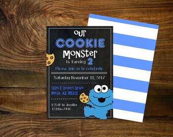 Cookie Monster invitation
