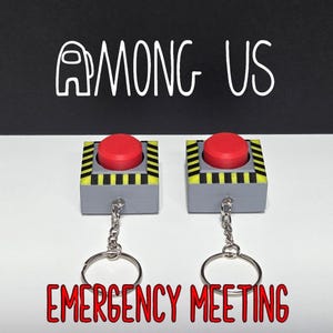 Among Us Emergency Button Fidget Clicker Keychain Satisfying Sensory Toy