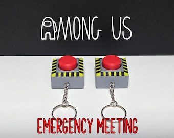 Among Us Emergency Button Fidget Clicker Keychain Satisfying Sensory Toy