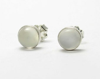 Pendientes de piedra lunar de 6 mm