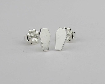 Pendientes de ataúd de plata