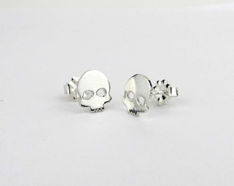 Pendientes de calavera de plata