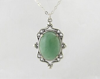 Aventurine Cameo Pendant