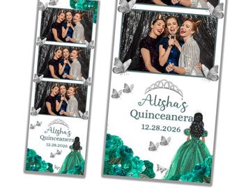Quinceanera Photobooth Template | Tiara |  sweet 16 photo booth templat | 2x6 Photo Booth Overlay | PNG, PSD Instant Download