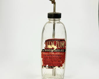 1937 Kleen-Zum Window Cleaner Bottle with Sprayer