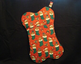 Christmas Dog Stocking - Bone Shaped